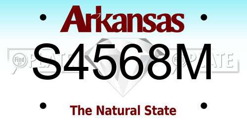 S4568M Arkansas License Plate