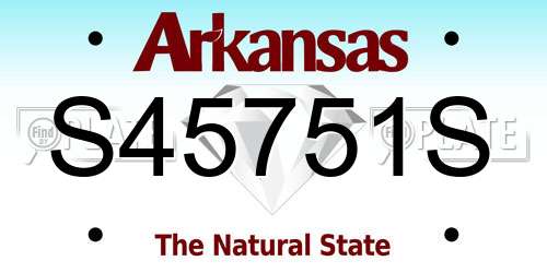S45751S Arkansas License Plate