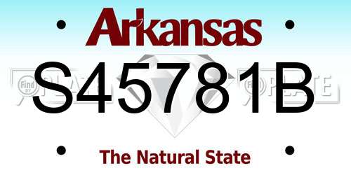 S45781B Arkansas License Plate