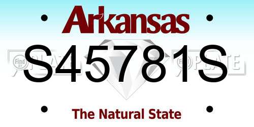 S45781S Arkansas License Plate