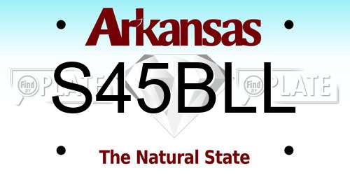 S45BLL Arkansas License Plate