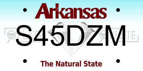 S45DZM Arkansas License Plate