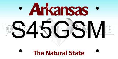 S45GSM Arkansas License Plate
