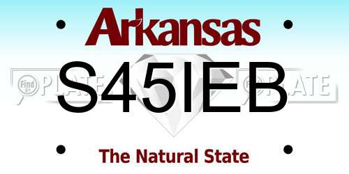 S45IEB Arkansas License Plate