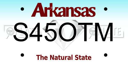 S45OTM Arkansas License Plate