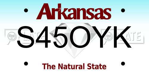 S45OYK Arkansas License Plate