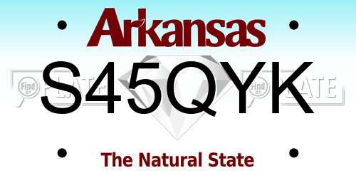 S45QYK Arkansas License Plate