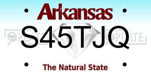 S45TJQ Arkansas License Plate