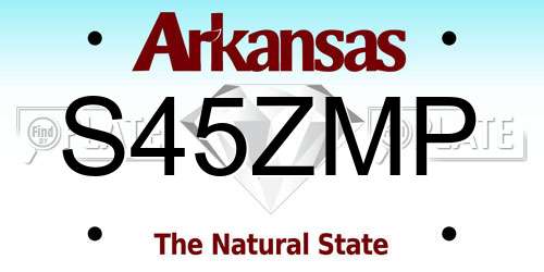 S45ZMP Arkansas License Plate