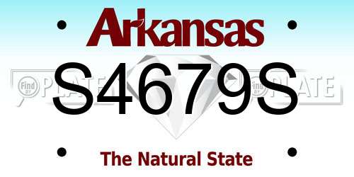 S4679S Arkansas License Plate