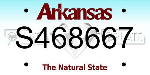 S468667 Arkansas License Plate