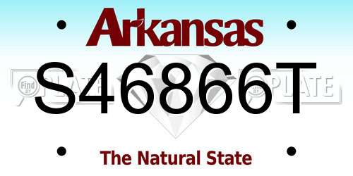 S46866T Arkansas License Plate