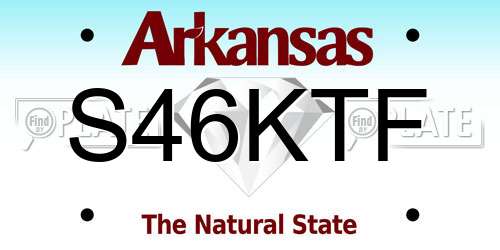 S46KTF Arkansas License Plate