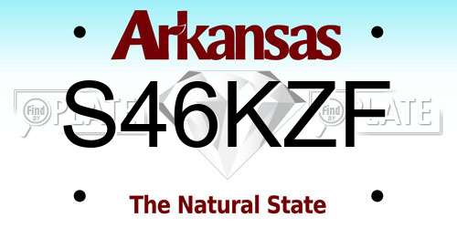 S46KZF Arkansas License Plate