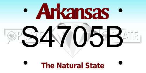 S4705B Arkansas License Plate