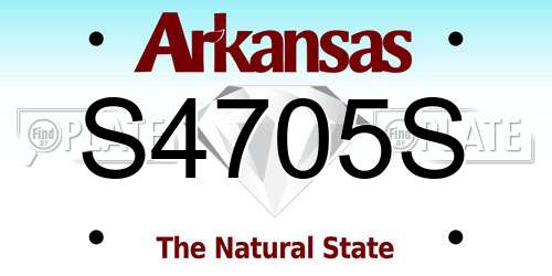S4705S Arkansas License Plate