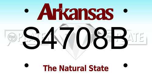 S4708B Arkansas License Plate