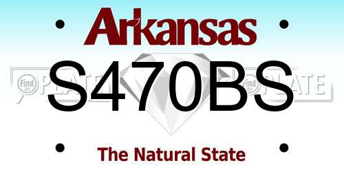 S470BS Arkansas License Plate