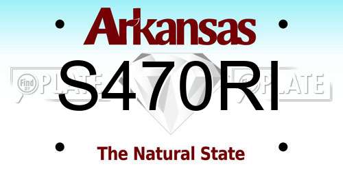 S470RI Arkansas License Plate