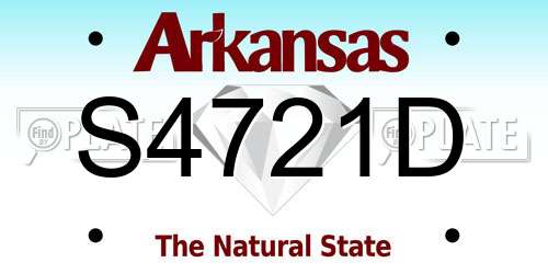 S4721D Arkansas License Plate
