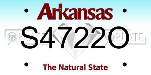S4722O Arkansas License Plate