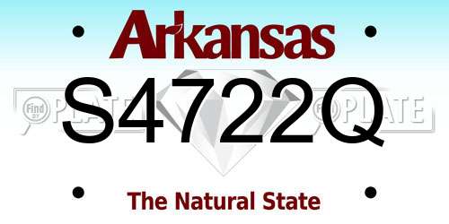 S4722Q Arkansas License Plate