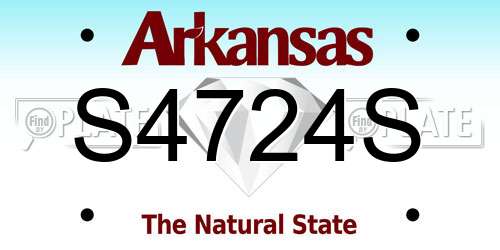 S4724S Arkansas License Plate