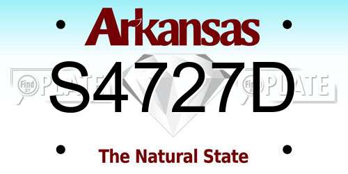 S4727D Arkansas License Plate