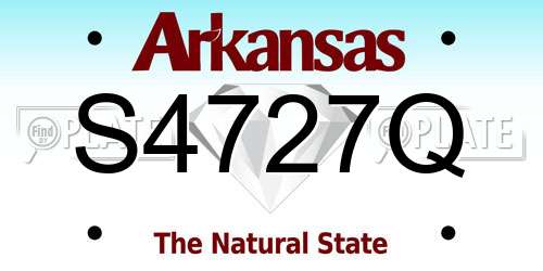 S4727Q Arkansas License Plate
