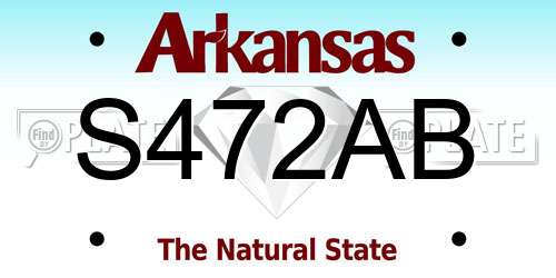 S472AB Arkansas License Plate