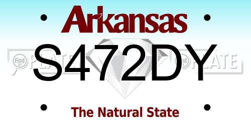 S472DY Arkansas License Plate