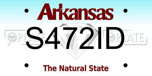 S472ID Arkansas License Plate