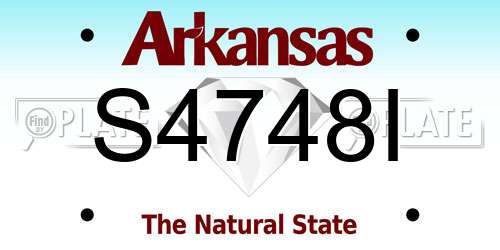 S4748I Arkansas License Plate