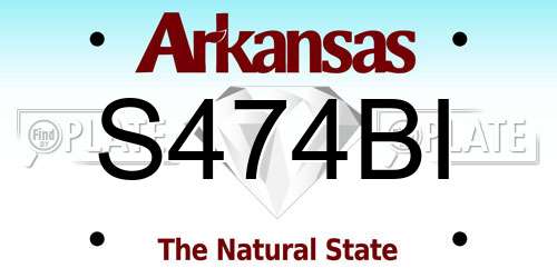 S474BI Arkansas License Plate
