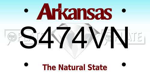 S474VN Arkansas License Plate