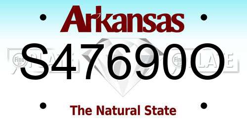 S47690O Arkansas License Plate
