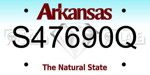 S47690Q Arkansas License Plate