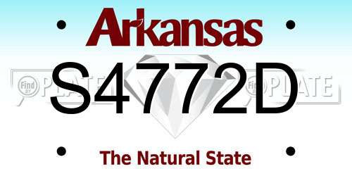 S4772D Arkansas License Plate