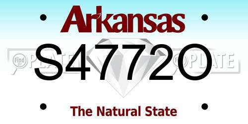 S4772O Arkansas License Plate