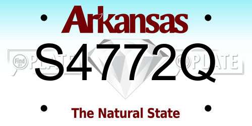 S4772Q Arkansas License Plate