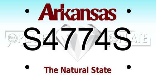 S4774S Arkansas License Plate