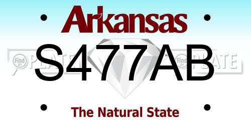 S477AB Arkansas License Plate