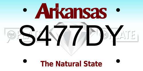 S477DY Arkansas License Plate