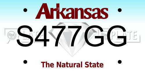 S477GG Arkansas License Plate