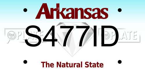 S477ID Arkansas License Plate