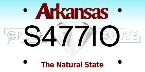 S477IO Arkansas License Plate