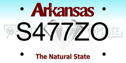 S477ZO Arkansas License Plate