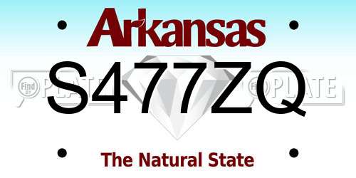 S477ZQ Arkansas License Plate