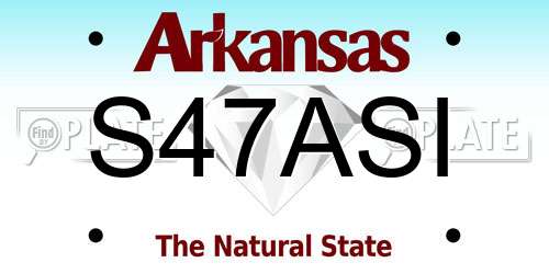 S47ASI Arkansas License Plate