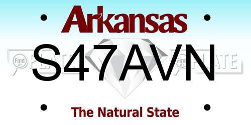 S47AVN Arkansas License Plate